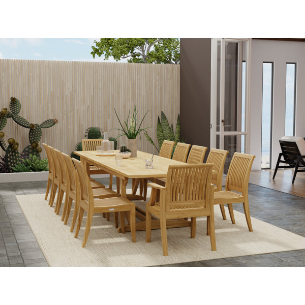 Westminster Teak 12 - Person Outdoor Dining Set | Wayfair